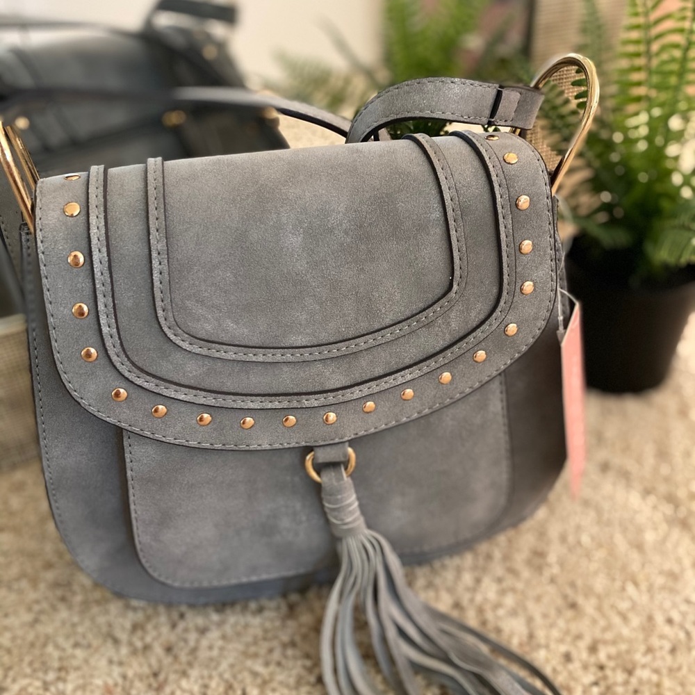 Franco Sarto - Suede Gray / Gunmetal Purse